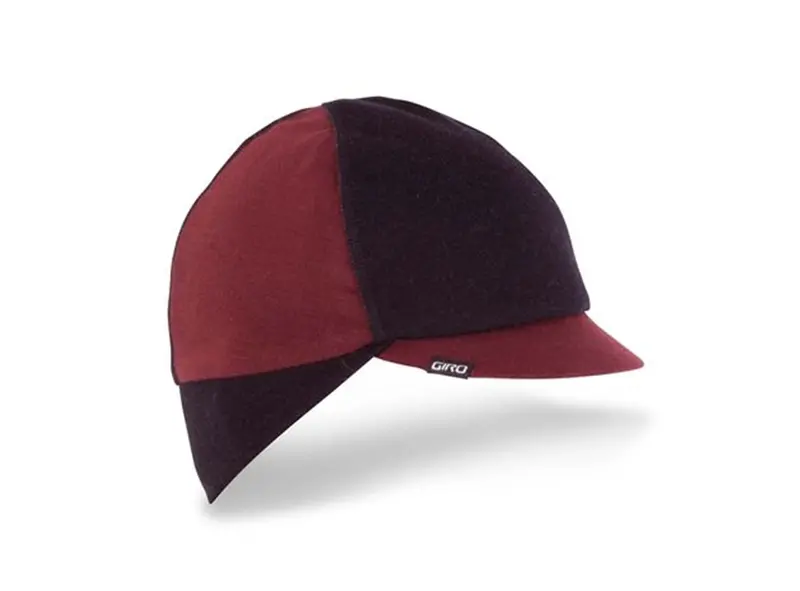 Giro Merino Wool Ear Flaps Under Helmet Cycling Cap - Heather Red-Black 1