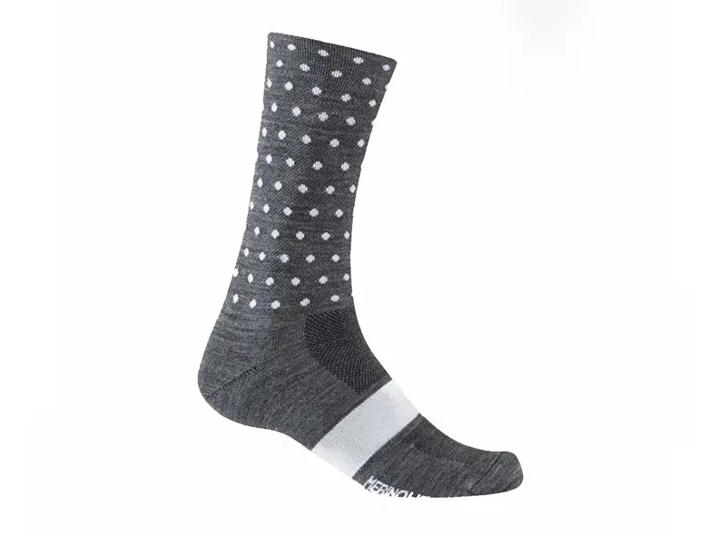 Giro Seasonal Merino Wool Sock - Charcoal-White Dots 1