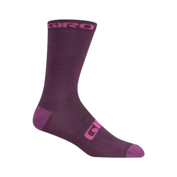 Giro Seasonal Merino Wool Sock - Dark Cherry-Raspberry 1