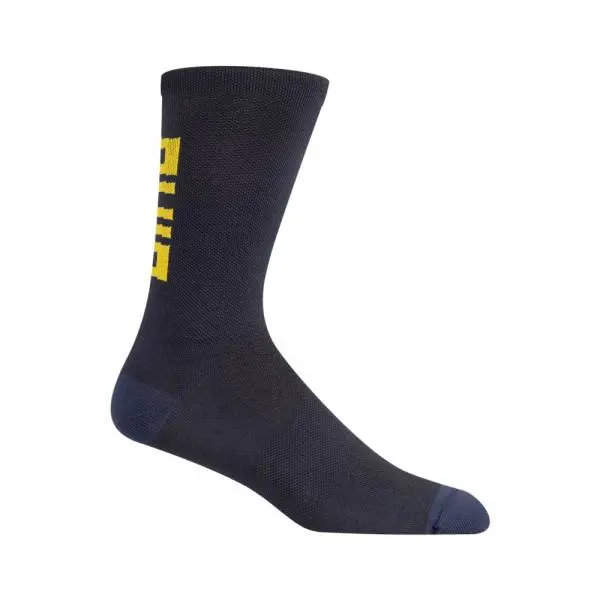 Giro Seasonal Merino Wool Sock - Dark Shark-Spectra Yellow 1