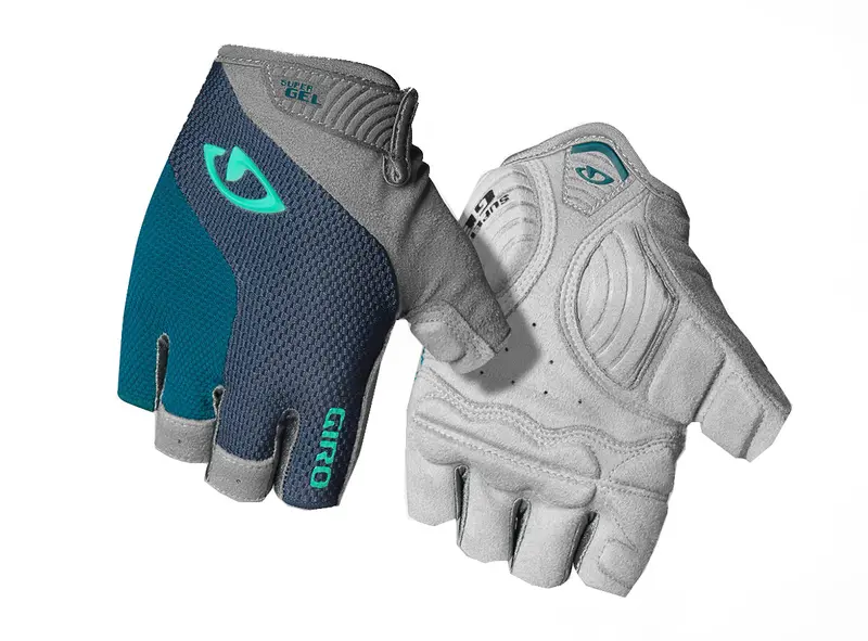 Giro Strada Massa Supergel Road Cycling Glove - Womens - Harbor Blue-Screaming Teal 1