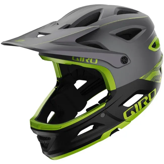 Giro Switchblade Mips Full Face Helmet - Matt Metallic Black-Ano Lime 1