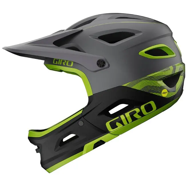 Giro Switchblade Mips Full Face Helmet - Matt Metallic Black-Ano Lime 2