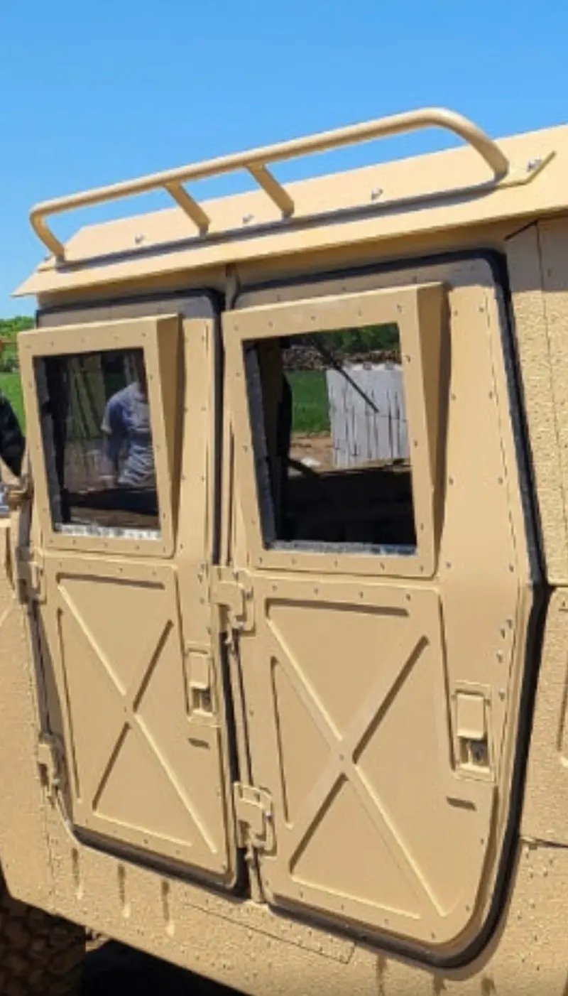 Grab Rails (Pair) For Tactical Aluminum Roof -Unpainted Aluminum- Compatible With Humvee Hard Top 1