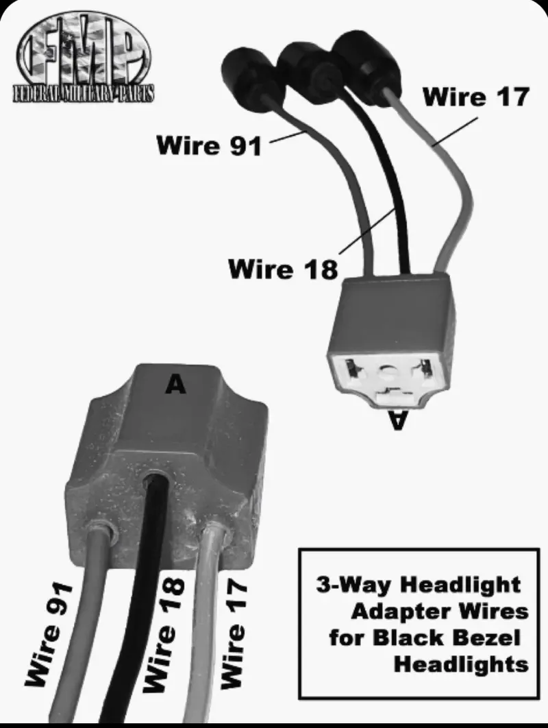 Headlight Adapter Pair Convert 7” Civilian Round H4 Led Headlights To Military Lights Plug And Play 2