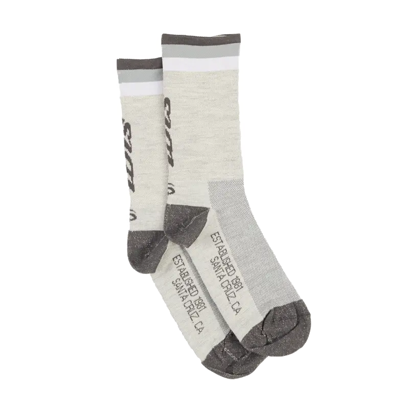 Ibis 7" Cuff Wool Sock - Gray-White 1
