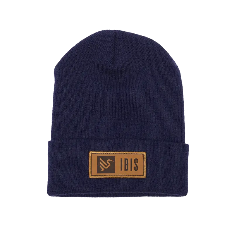 Ibis Leather Name Badge Beanie - Navy 1