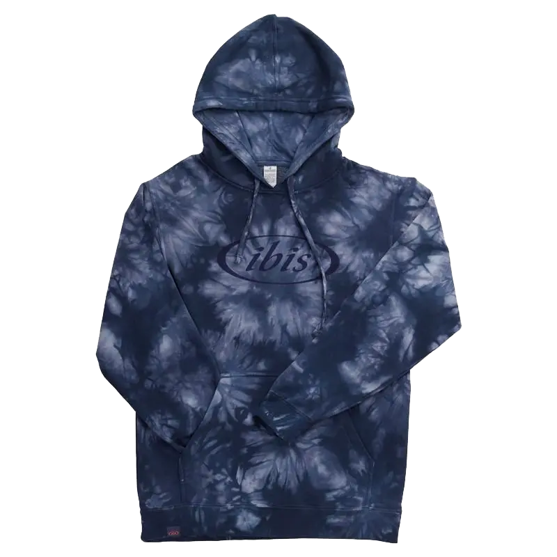 Ibis Logo Pullover Hoodie - Tie Dye Navy 1