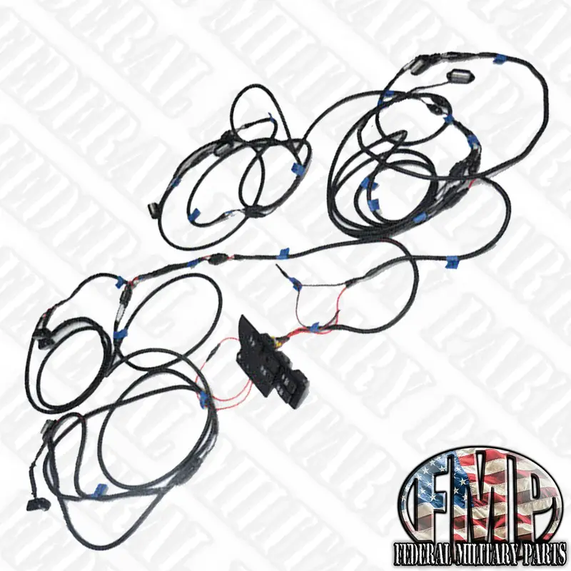 Interior Cab Light Kit - 8 Led Lights - Pre-Wired Harness + Rocker Switch Plate Fits Humvee 2