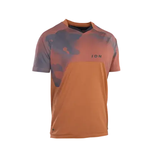 Ion Traze Amp Aft Short Sleeve Mtb Jersey - Crimson Earth 1