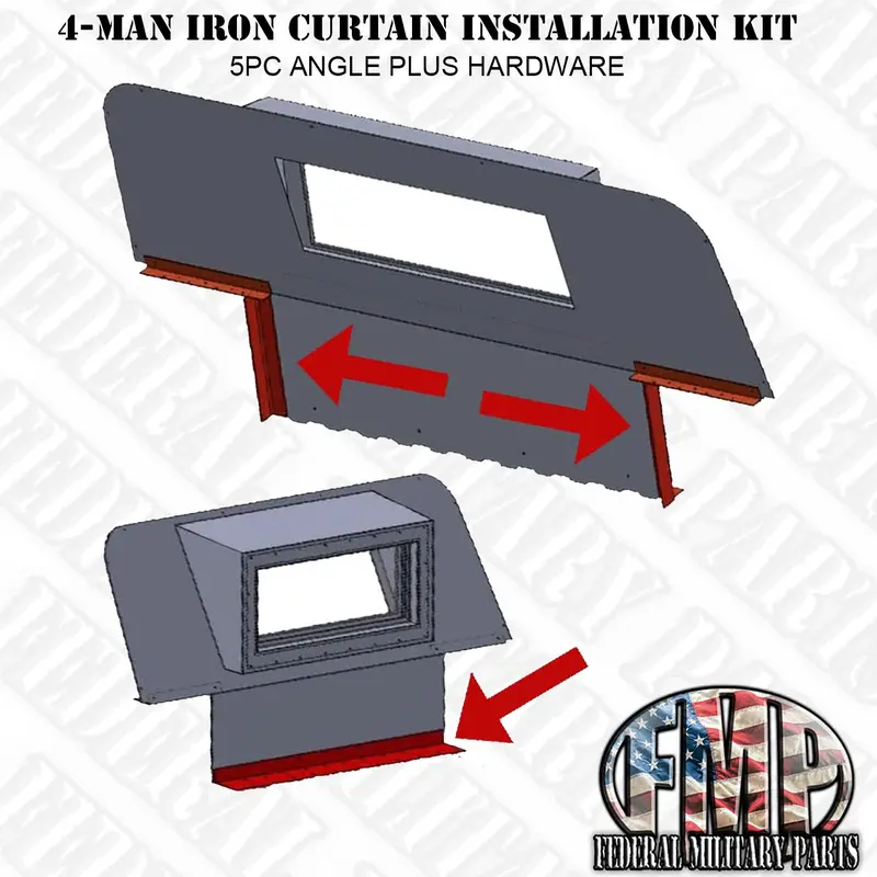 Iron Curtain Installation Kit (4-Man) Fits Rear Steel/Aluminum/Iron Curtains M998 Military Humvee Hmmwv H1 1