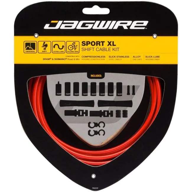 Jagwire Sport Xl Shift Cable Kit - Sram Shimano - Red 1