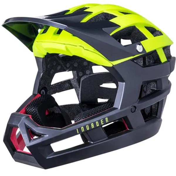 Kali Invader Enduro Helmet - Solid Matt Fluro Yellow-Black 1