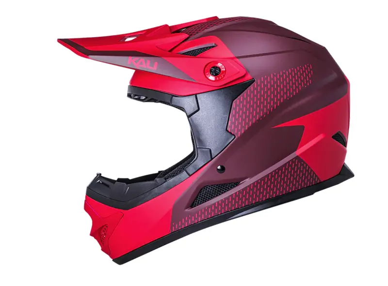Kali Zoka Full Face Helmet - Youth - Dash Matt Red-Burgandy 2