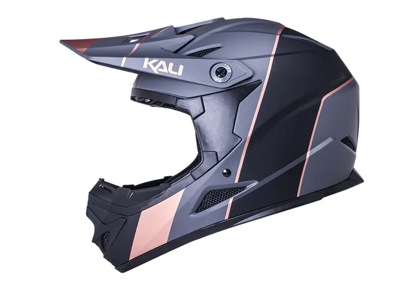 Kali Zoka Full Face Helmet - Youth - Stripe Matt Black-Bronze 2