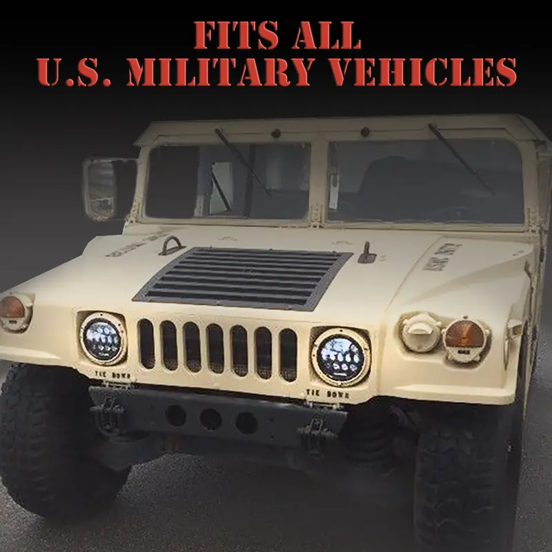 L.E.D. Military Headlights With Black Bezel - Headlight Plug & Play - One Pair 2