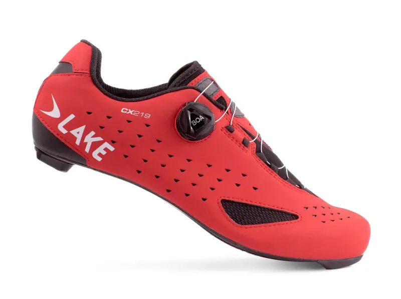 Lake Cx219 Road Shoe - Wide - Red-White 1