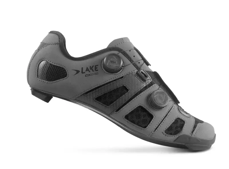 Lake Cx242 Road Shoe - Matt Gray-Black 1