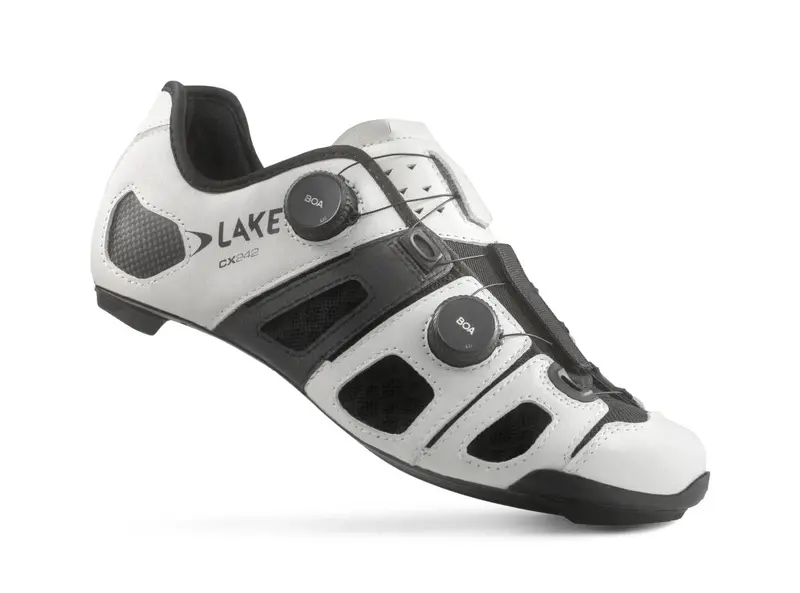 Lake Cx242 Road Shoe - Wide - White-Black 2