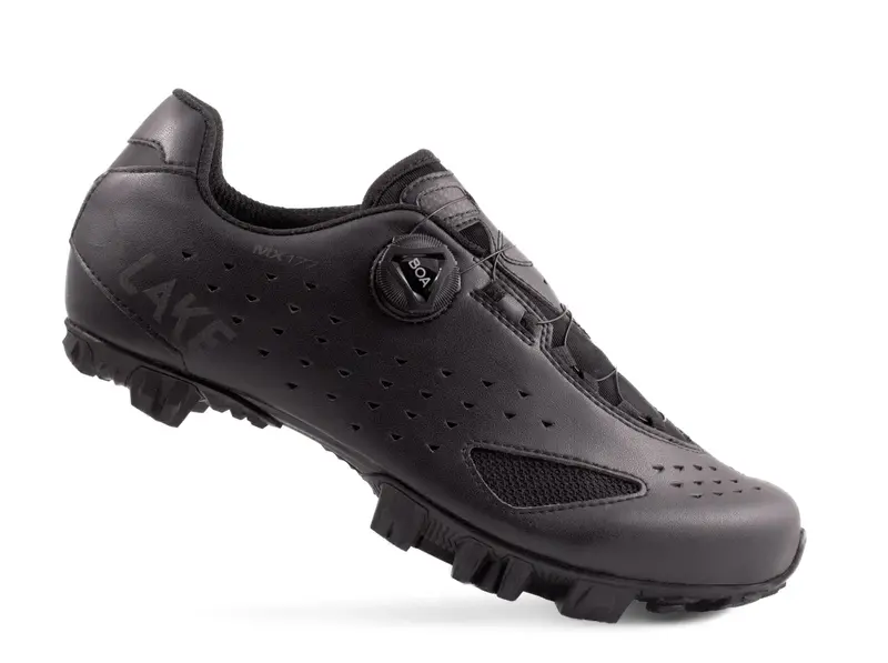 Lake Mx177 Mtb Shoe - Wide - Black-Black Reflective 1