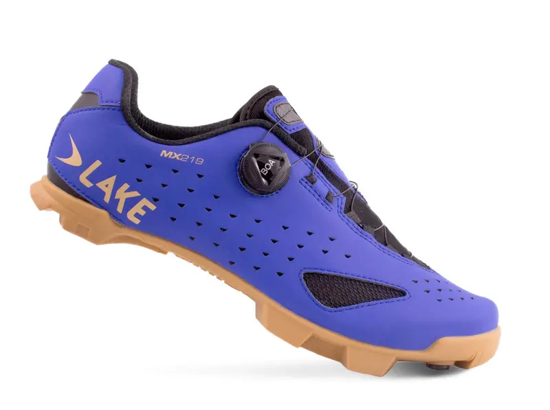 Lake Mx219 Mtb Shoe - Wide - Strong Blue-Gold 1