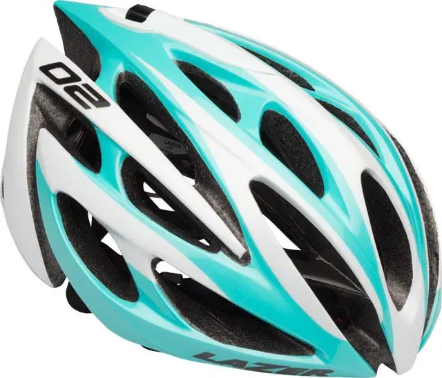 Lazer O2 Celeste Road Helmet - White-Celeste 1