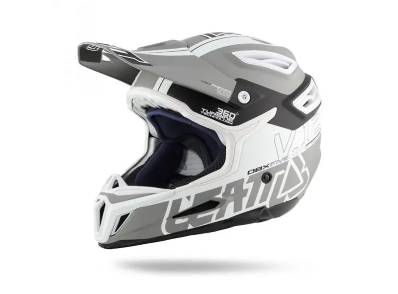 Leatt Dbx 5.0 V12 Full Face Helmet - Gray-Black-White 1