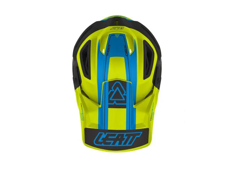 Leatt Dbx 5.0 V12 Full Face Helmet - Lime-Blue 2