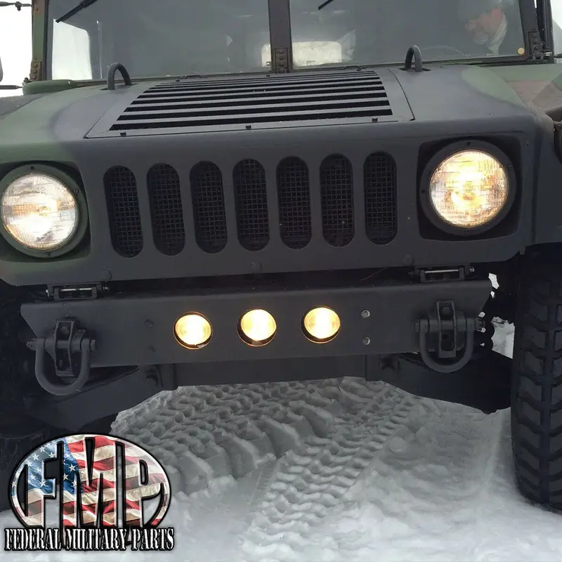 Light Bar + (3) 100 Watt Lights For Humvee - Option Of Blue Or White Lights 2