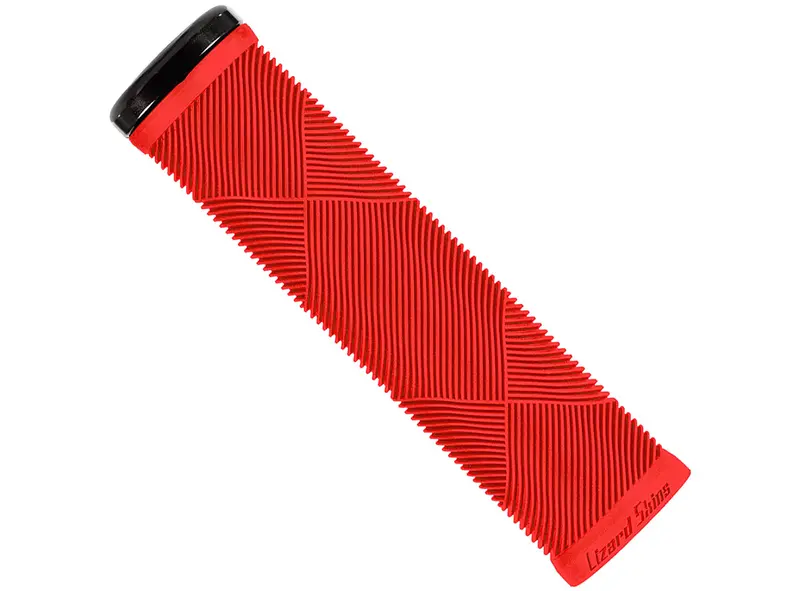 Lizard Skins Strata Lock On Mtb Grip - Candy Red 1
