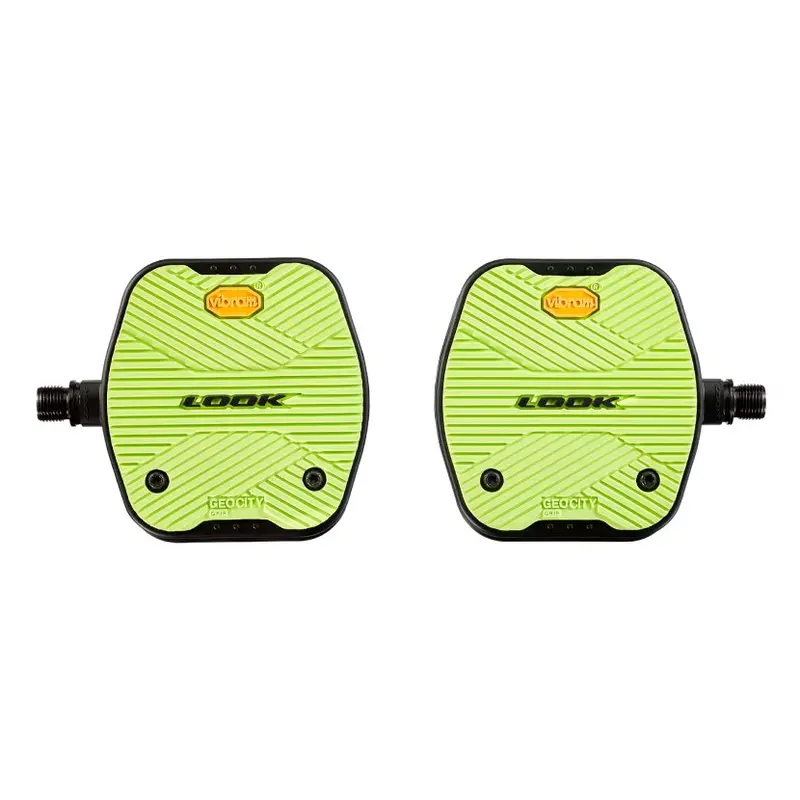 Look Geo City Grip Flat Pedals - Lime 2