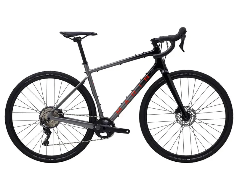 Marin Headlands 1 700C Adventure Road Bike - Gloss Charcoal-Black-Roarange - 2022 1