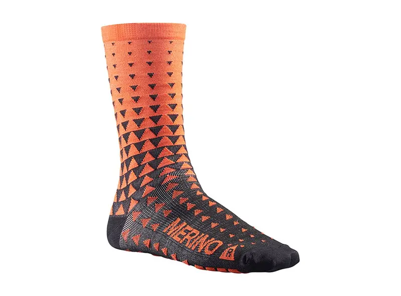 Mavic Ksyrium Merino Graphic Sock - Orange-Black 1