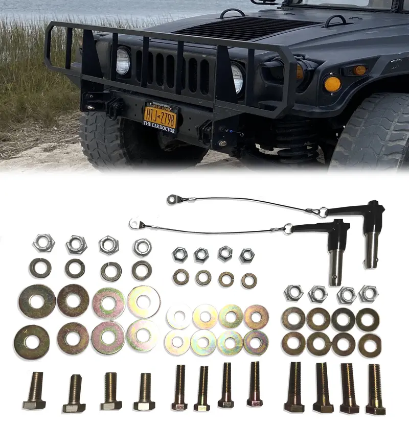 Medium/Standard Duty Brush Guard Hardware Kit For Humvee Install 1