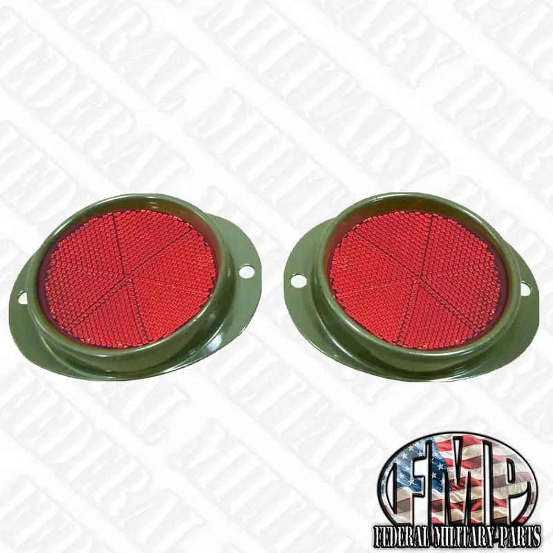 Military Vehicle Reflector - Pair - Body Color Choice- Amber Or Red Lens 3