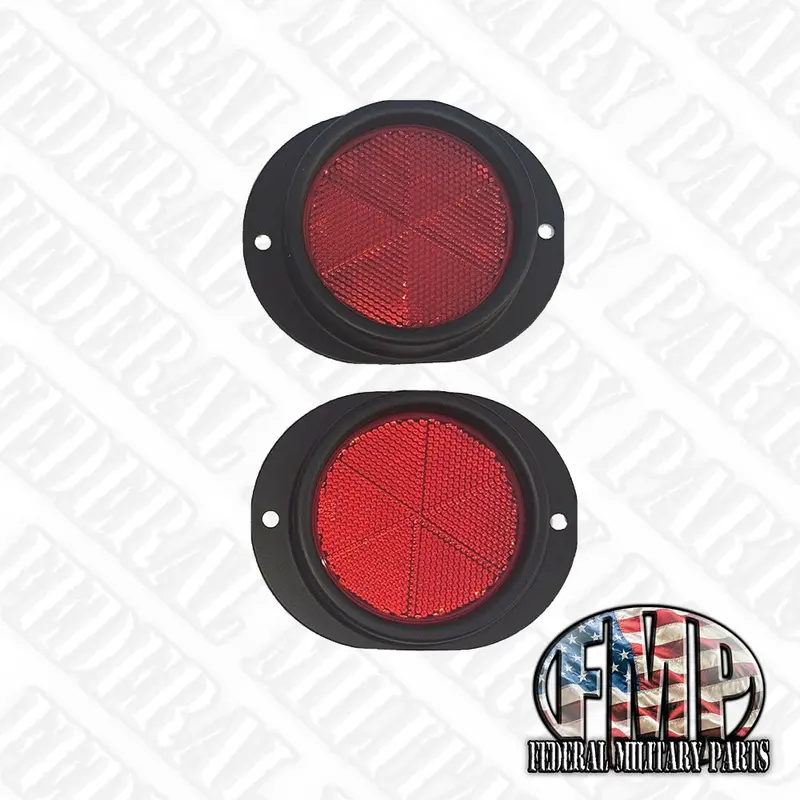 Military Vehicle Reflector - Pair - Body Color Choice- Amber Or Red Lens 3