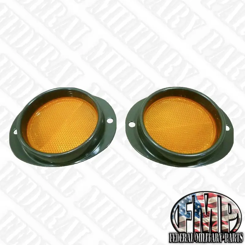 Military Vehicle Reflector - Pair - Body Color Choice- Amber Or Red Lens 4