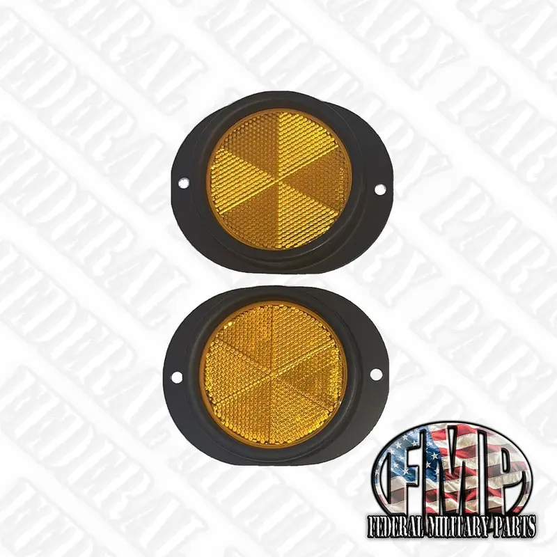 Military Vehicle Reflector - Pair - Body Color Choice- Amber Or Red Lens 4