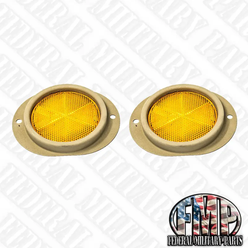 Military Vehicle Reflector - Pair - Body Color Choice- Amber Or Red Lens 5