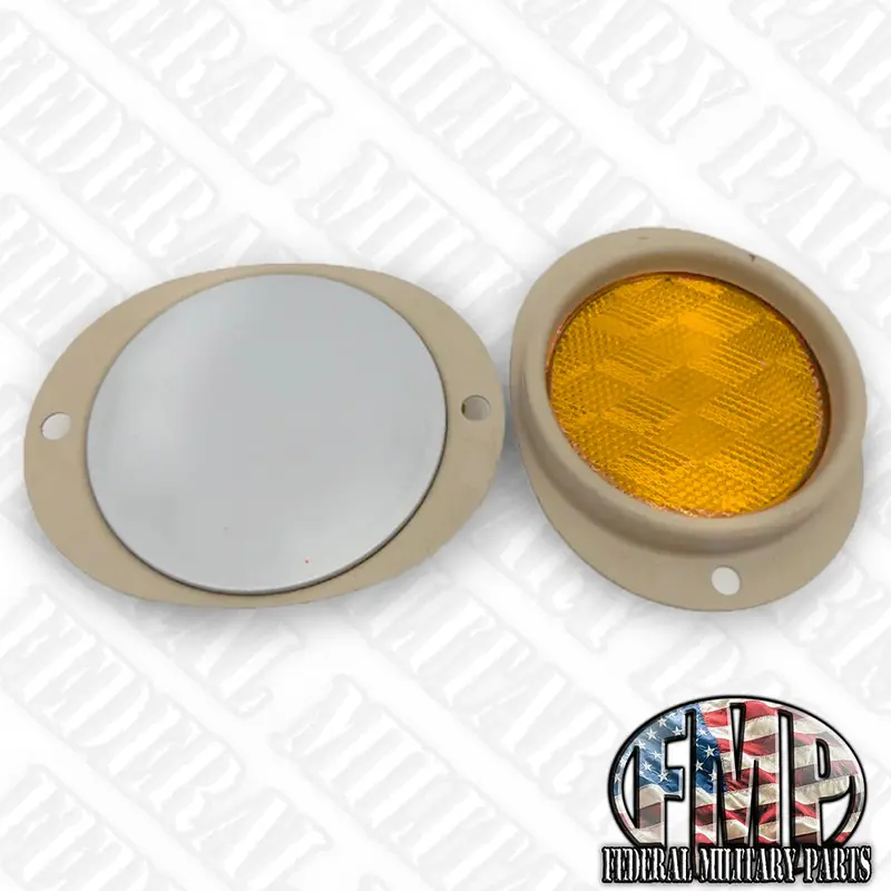 Military Vehicle Reflector - Pair - Body Color Choice- Amber Or Red Lens 6