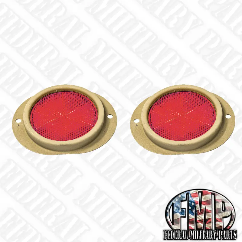 Military Vehicle Reflector - Pair - Body Color Choice- Amber Or Red Lens 6