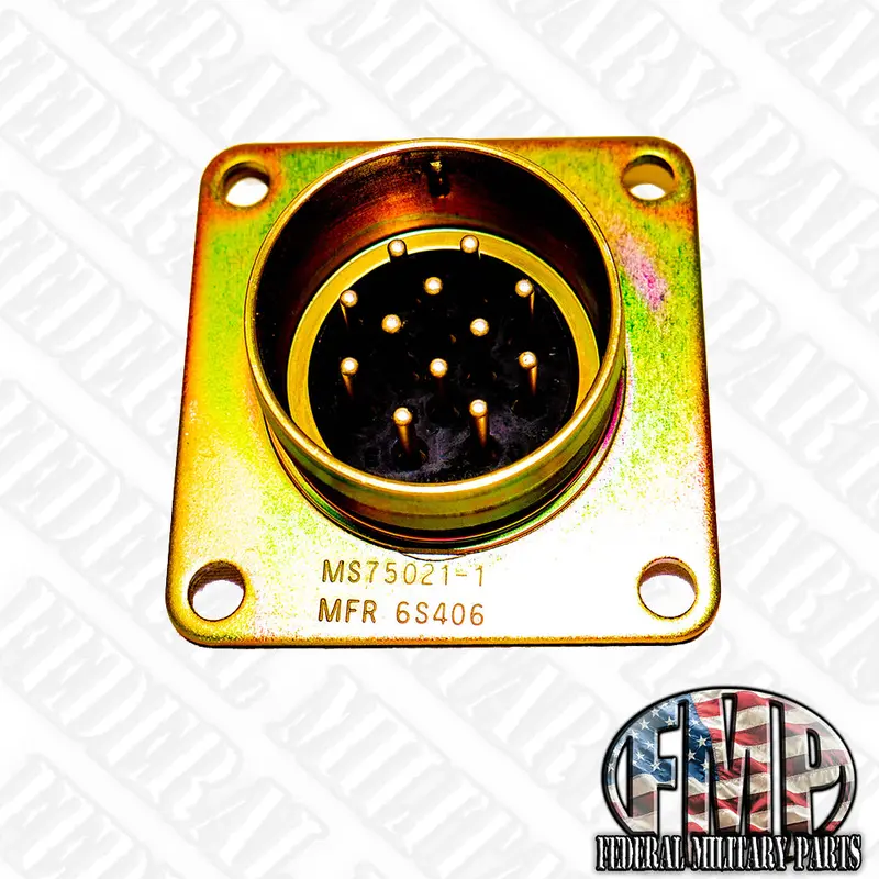 Ms75021-1  --  12 Pin 24V Amphenol Brass Electrical Socket For Military Vehicles Including Humvee 1