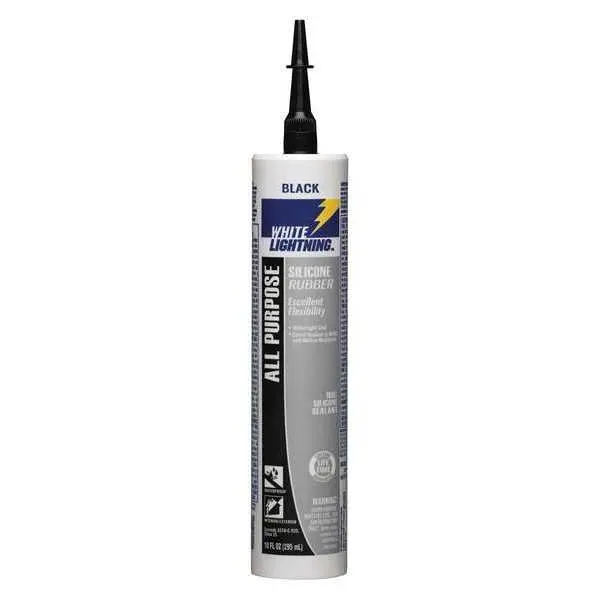 Multipurpose Rtv 100% Pure Silicone Sealant Black Caulk, 10 Oz, Black, Temp Range -50 To 450 Degrees F 1