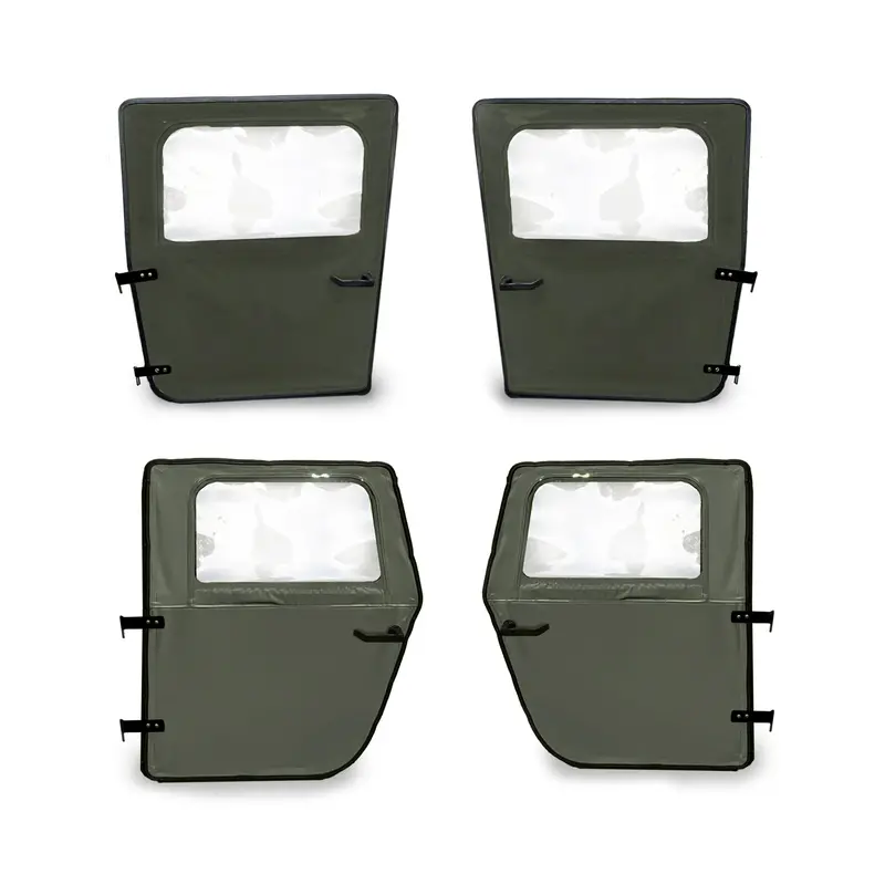 New Soft Canvas Doors, Set Of 4, Green, Fits Military Humvee Hmmwv 1