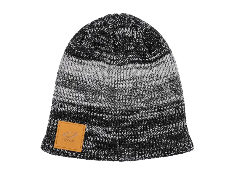 Niner Knit Beanie With Leather Patch Logo - Gray 1