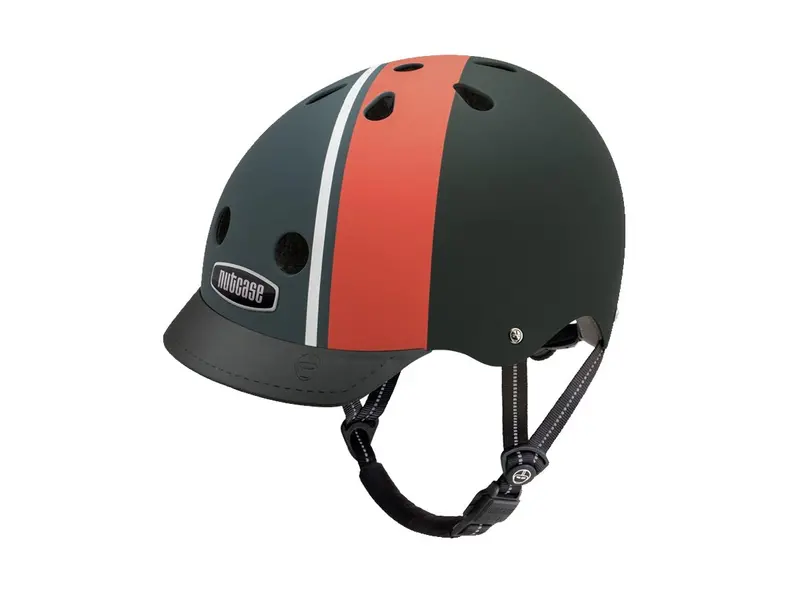 Nutcase Element Stripe Matt Street Urban Helmet - Matt Black-Red 1