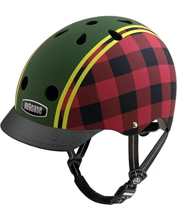 Nutcase Gen3 Urban Helmet - Lumberjack Graphic - Green-Red-Yellow 1