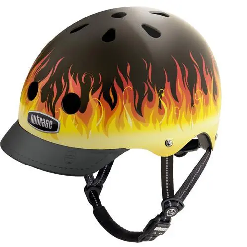 Nutcase Gen3 Urban Helmet - Ring Of Fire Graphic - Black-Flames 1