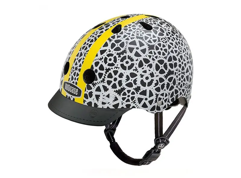 Nutcase Stay Geared Street Helmet - Black-White-Yellow 1