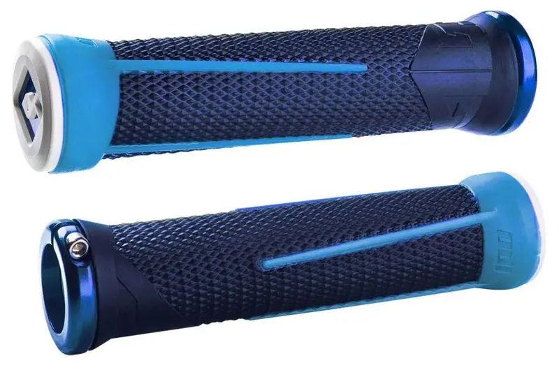 Odi Ag-1 Aaron Gwin Lock-On Grips - Bright Blue-Light Blue 1